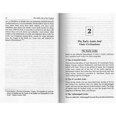 Open boek met tekst en hoofdstuktitel uit de Noble Life of the Prophet 3-vol set