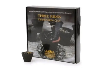 Three Kings Wierookkorrels in een kuipje van kool 12 stuks - Islamboekhandel.nl