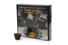 Three Kings Wierookkorrels in een kuipje van kool 12 stuks - Islamboekhandel.nl