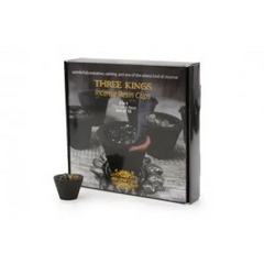 Three Kings Wierookkorrels in een kuipje van kool 12 stuks - Islamboekhandel.nl