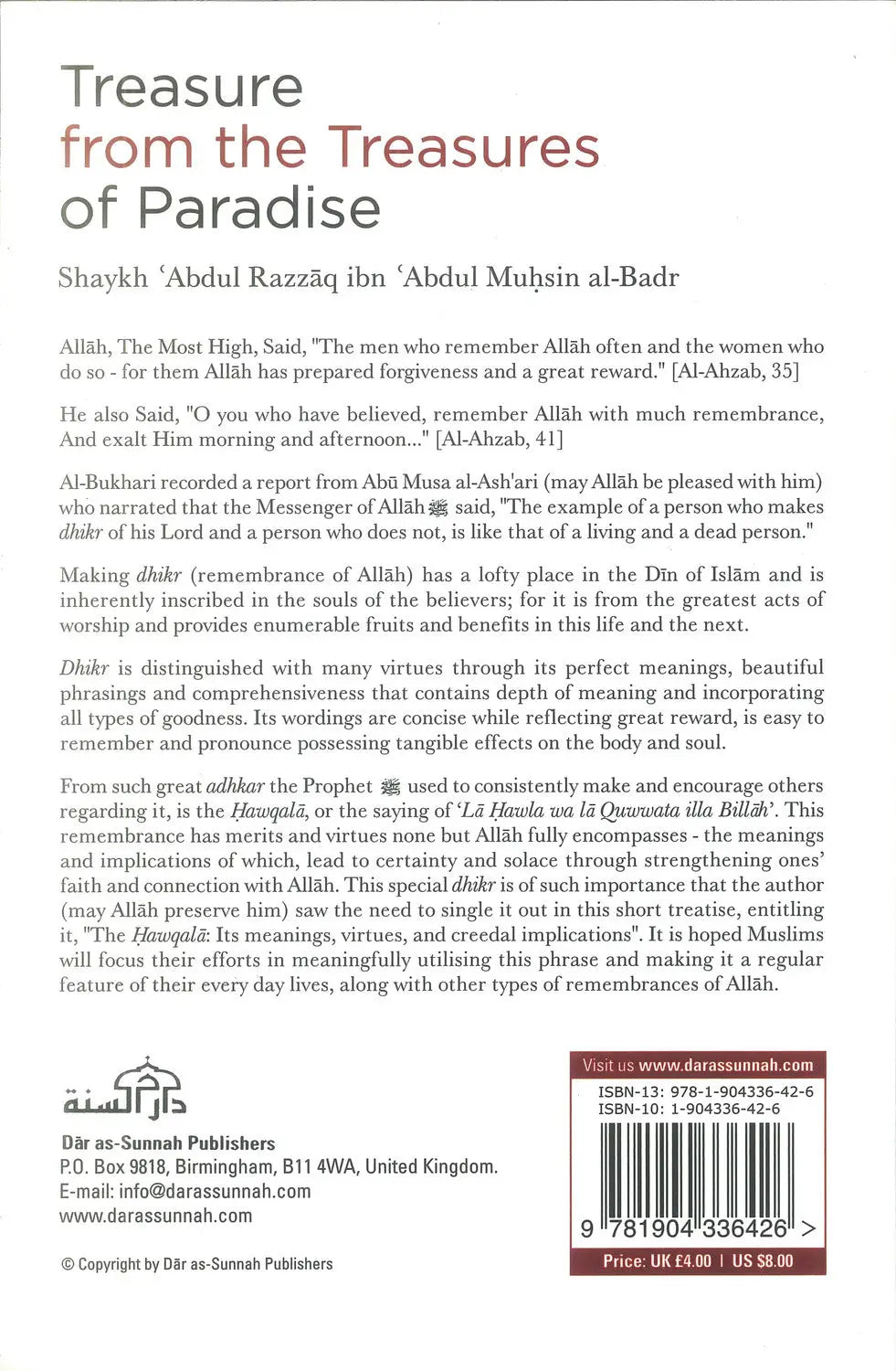 Treasure from the Treasures of Paradise - Islamboekhandel.nl