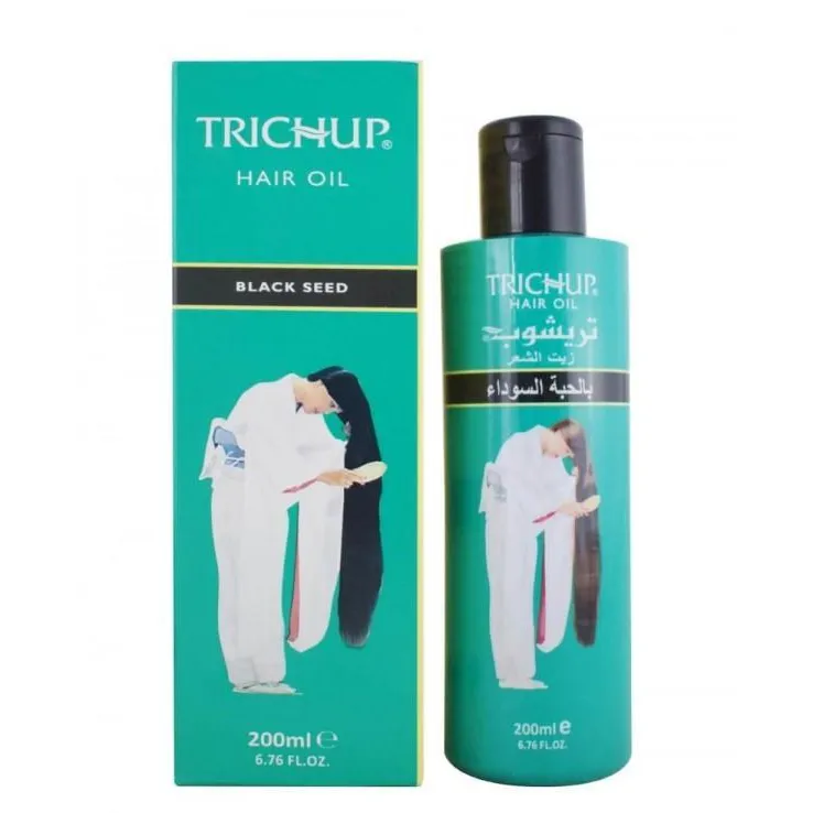 Trichup Hair Oil Black Seed in turquoise bottle with matching packaging 200ml