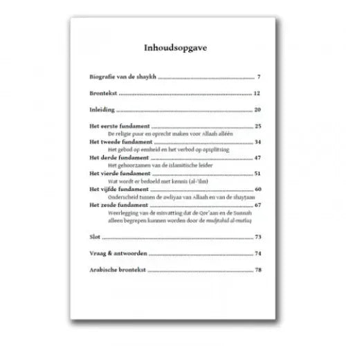 Uitleg van de zes fundamenten - Islamboekhandel.nl