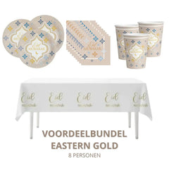 Voordeelbundel Eid Mubarak -Eastern Gold | 8 personen Amscan