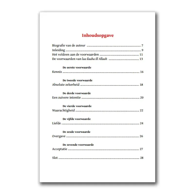 De Voorwaarden van Laa ilaaha ill Allaah - Islamboekhandel.nl