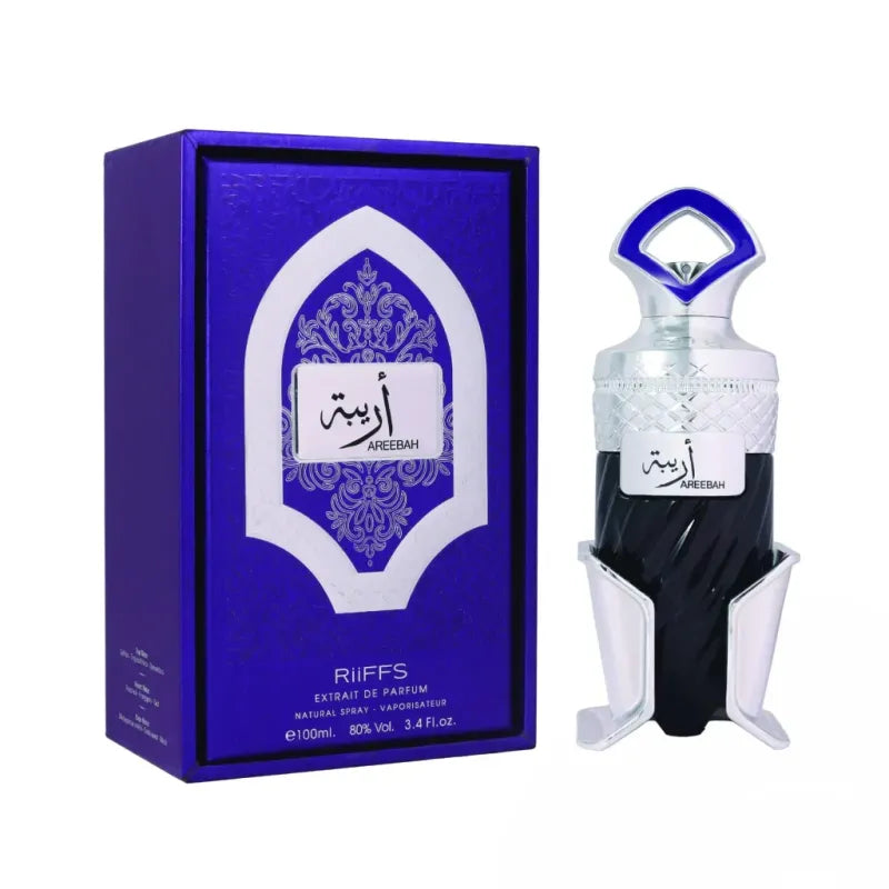 Blauwe en zilveren vriendelijke parfumfles voor Arabische parfum Zaafaran Mousuf