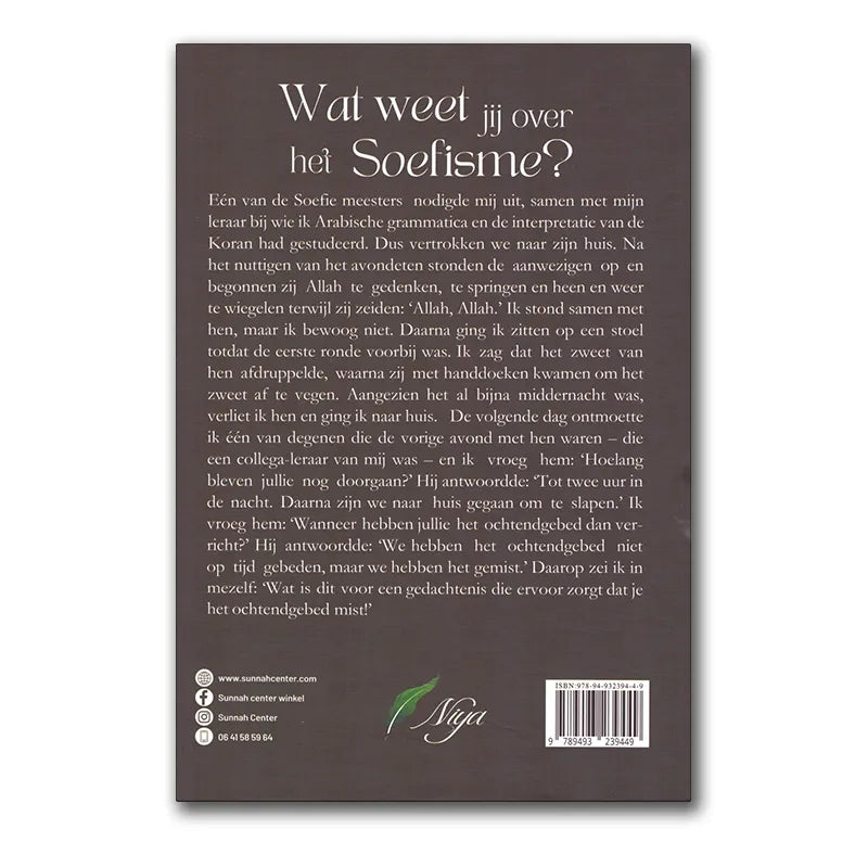 Boekomslag met Nederlandse tekst voor Wat weet jij over het Soefisme met shaykh mohammed bin