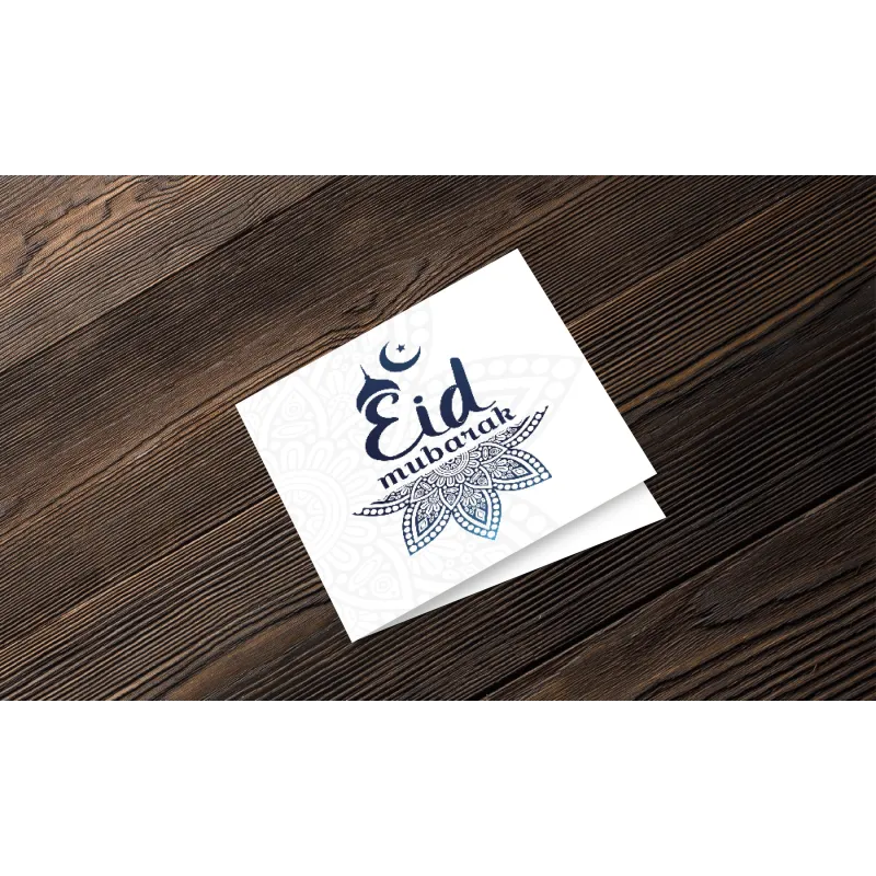 Wenskaart Eid mubarak blue I-Creations