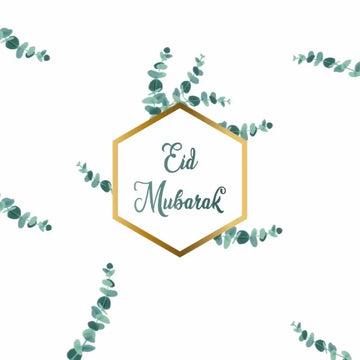 Wenskaart Eid mubarak -eucalyptus - Islamboekhandel.nl