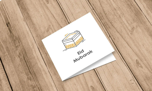 Wenskaart Eid mubarak kaaba - Islamboekhandel.nl