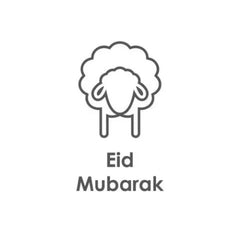 Wenskaart Eid mubarak schaap I-Creations