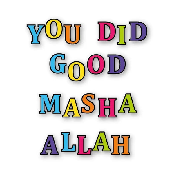 Wenskaart felicitatie -you did good multicolor - Islamboekhandel.nl