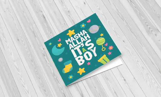 Wenskaart geboorte jongen -planeten - Islamboekhandel.nl
