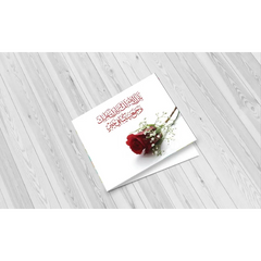 Wenskaart huwelijk -rode roos I-Creations