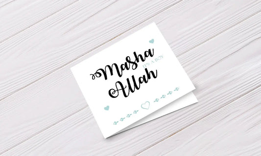 Wenskaart 'ma sha Allah a boy' - Islamboekhandel.nl