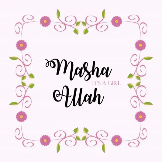 Wenskaart 'ma sha Allah a girl' - Islamboekhandel.nl