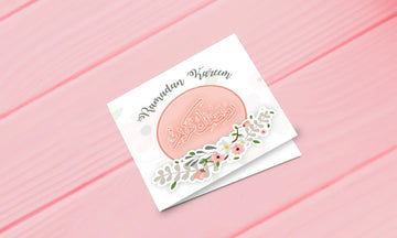 Wenskaart Ramadan kareem -pastel roze - Islamboekhandel.nl