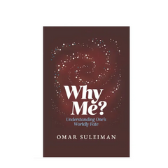 Boekomslag met kosmisch ontwerp voor Why Me Understanding One’s Worldly Fate Omar Suleiman