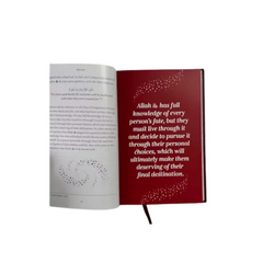 Open boek met rode pagina en quote bij Why Me? Understanding One’s Worldly Fate
