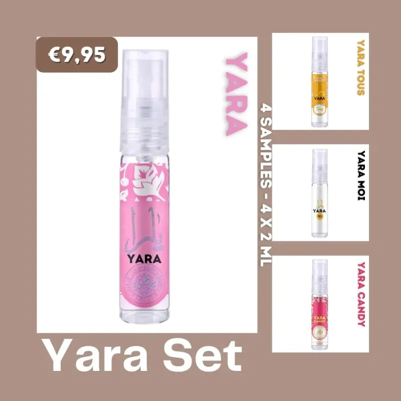 Yara Sampleset met luxe parfummonsters voor geurverkenning en ontdekking