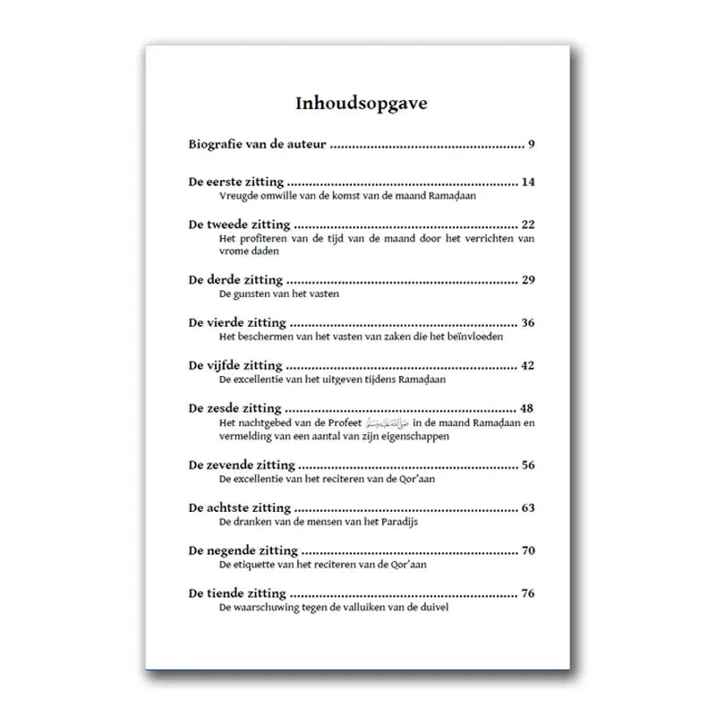 Zittingen in de maand Ramadan - Islamboekhandel.nl