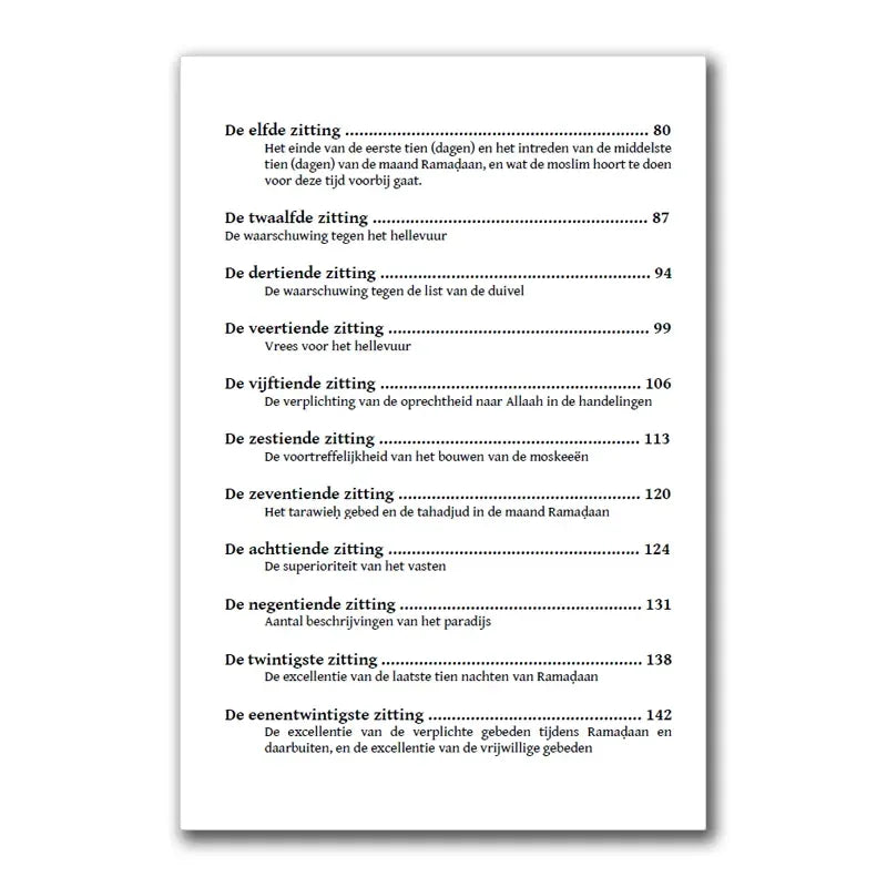 Zittingen in de maand Ramadan - Islamboekhandel.nl