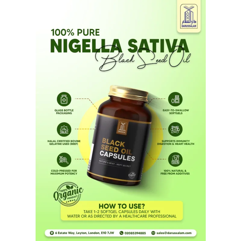 Zwarte komijnzaadolie capsules met halal rundergelatine, voedingssupplement voor gezondheid