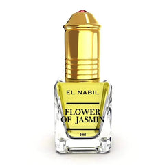 Glazen parfumfles met gouden dop van El Nabil Parfumolie Flower van Jasmin