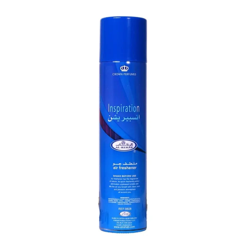 Blauwe luchtverfrisser Inspiration spray kan voor frisse geur in huis