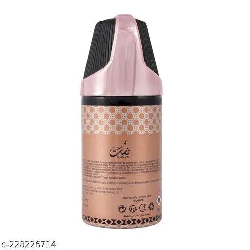 Roze en koperkleurige Nusuk Deodorant - Ghazal spray met geometrisch patroon